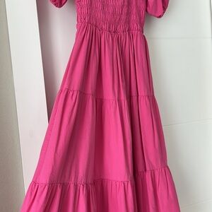 Pink Smocked Kids Dress